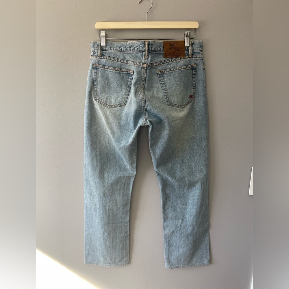 [32/30] Burberry Black Label Men’s Light Wash Straight Leg Designer Denim Jeans